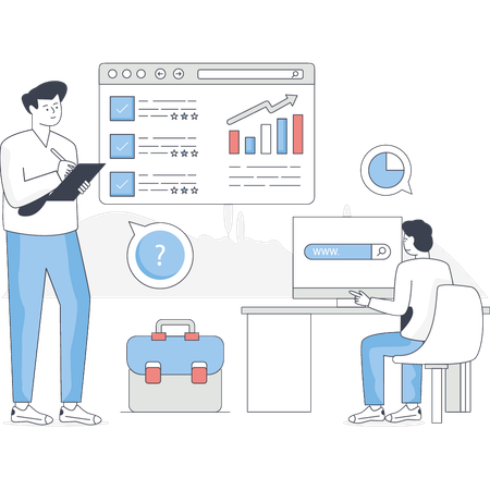 Jungs überprüfen die Rangfolge der Diagramme  Illustration