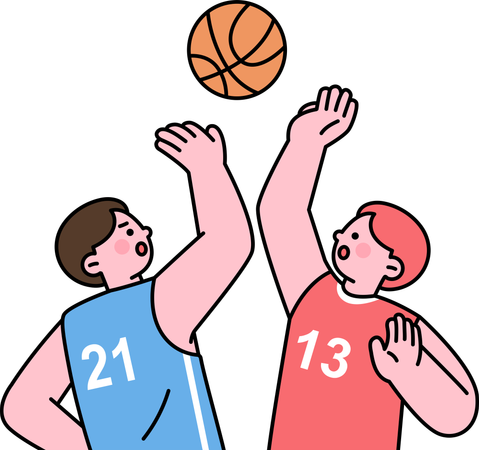 Jungs spielen Basketball  Illustration