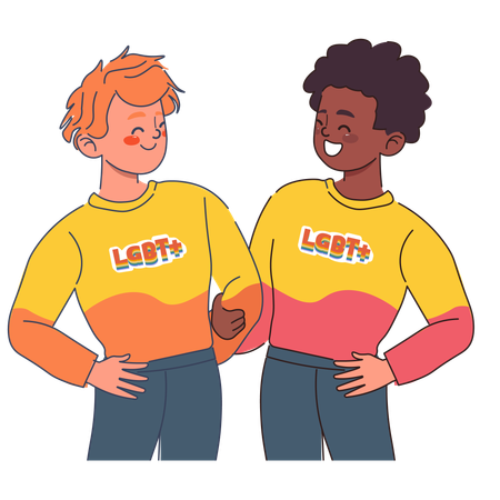 Jungen tragen LGBTQ-Shirts  Illustration