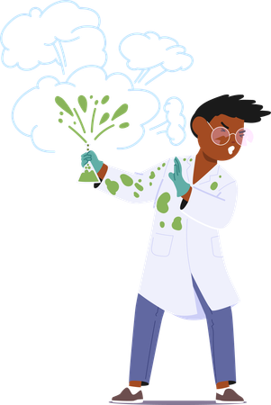 Junior Chemist Experiment Went Awry  Illustration