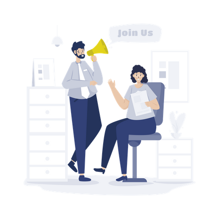 Junte-se a nós nossa equipe  Ilustração
