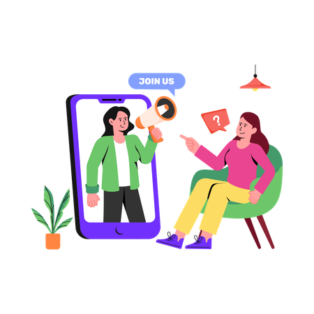 Junte-se a nós recrutamento online  Ilustração