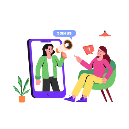 Junte-se a nós recrutamento online  Ilustração