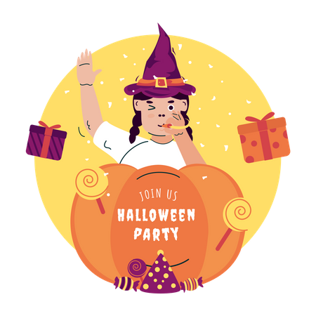 Junte-se a nós na festa de Halloween  Ilustração