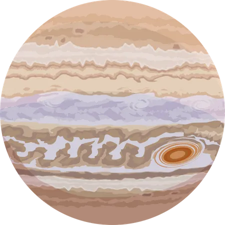 Planeta Do Sistema Solar De Icone De Estilo Plano De Jupiter Ilustração