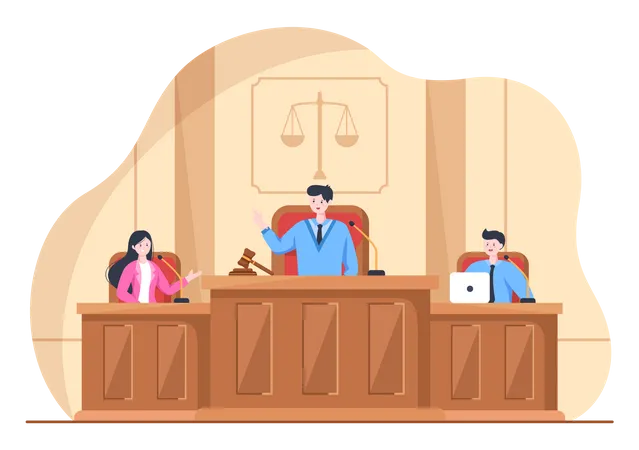 Jury in court Illustration