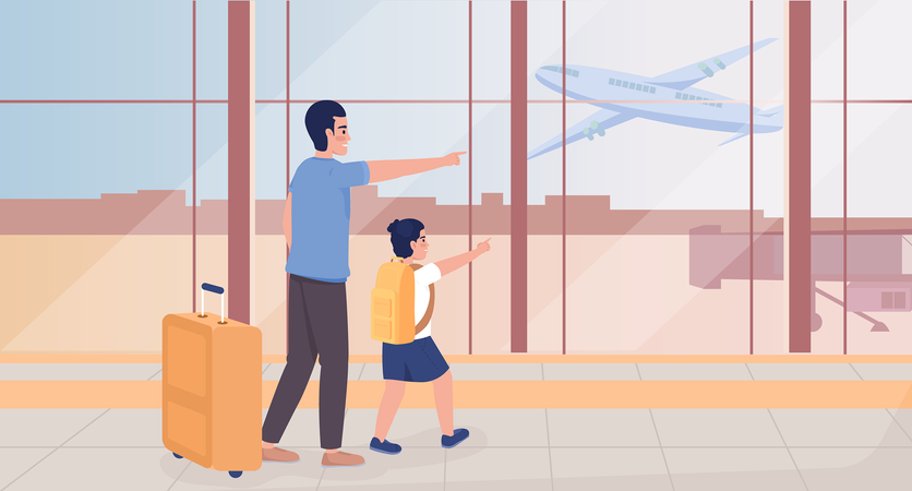 Just arrived to airport Illustration