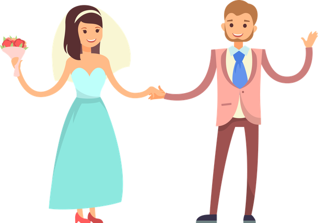 Just married couple  Illustration