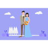 just married couple illustration