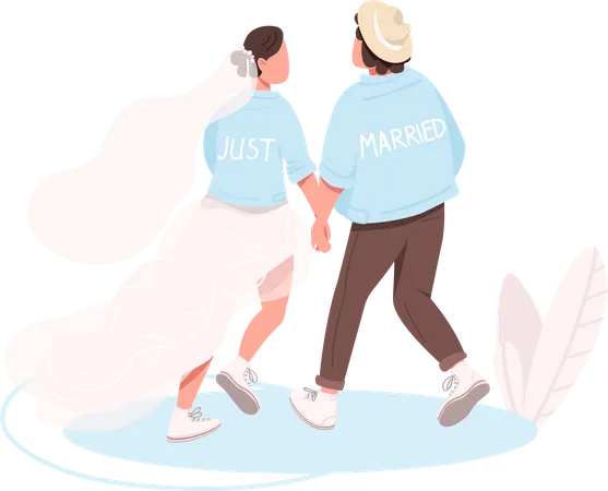 Just married couple  Illustration