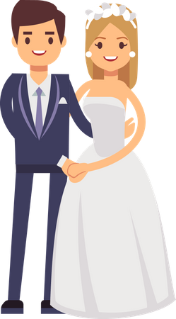 Just married couple  Illustration