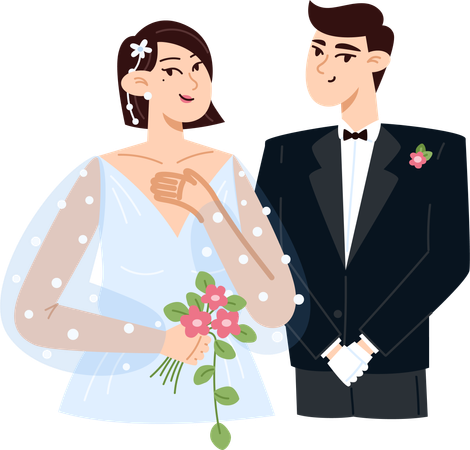 Just married couple  Illustration