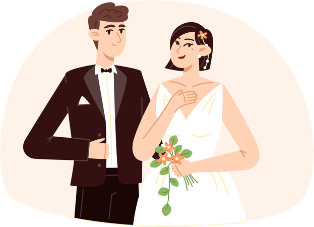 Just married couple  Illustration