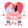 illustration just married
