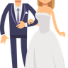 illustrations of just married couple