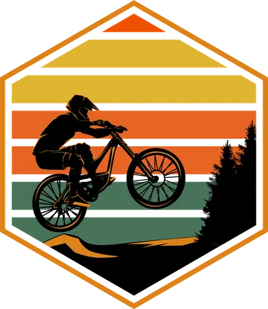 Just Ride Mountain Bike Illustration