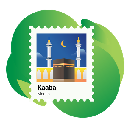 Tarjeta postal de la kaaba  Ilustración