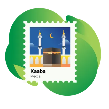 Tarjeta postal de la kaaba  Ilustración