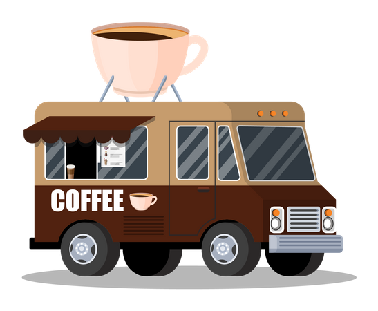 Kaffee cafe fahrzeug  Illustration