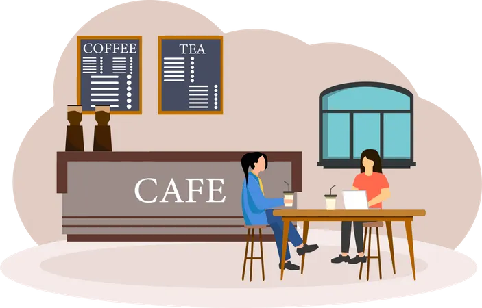 Kaffee-Café-Laden  Illustration