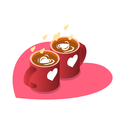 Kaffee-Date  Illustration