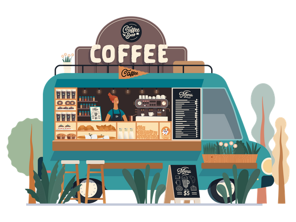 Kaffeewagen  Illustration
