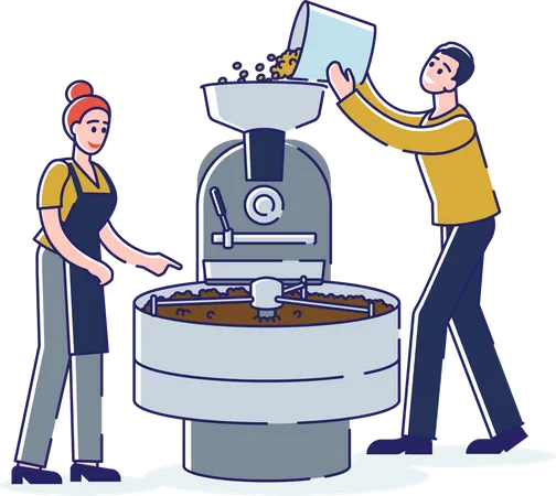 Kaffeeherstellungsprozess  Illustration
