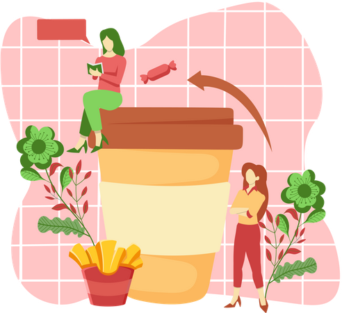 Kaffee zum Mitnehmen  Illustration