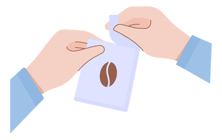 Kaffeepackung öffnen  Illustration