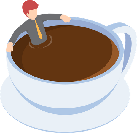 Kaffeepause im Büro  Illustration