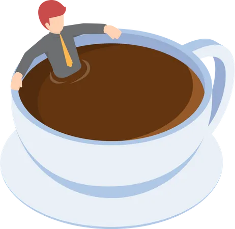 Kaffeepause im Büro  Illustration