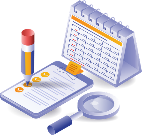 Kalender Checkliste Businessplan  Illustration