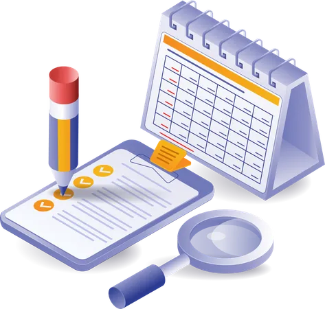 Kalender Checkliste Businessplan  Illustration