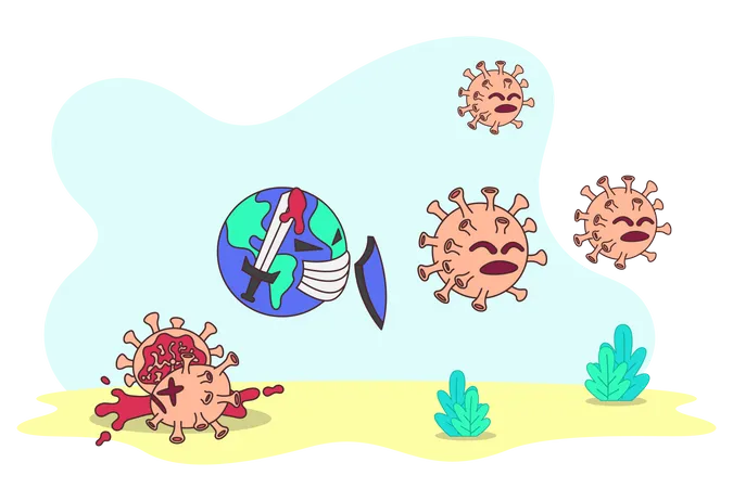 Kampf gegen das Coronavirus  Illustration