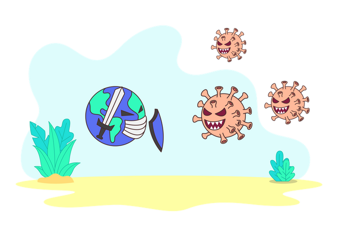 Kampf gegen das Coronavirus  Illustration