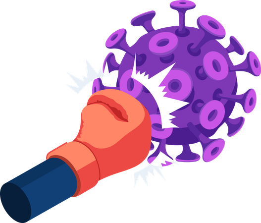 Bekämpfen Sie das COVID-19-Virus  Illustration