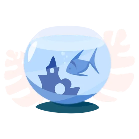 Aquarium Kampffische Im Fischglas Bezaubernder Kleiner Haustierfisch Isolierte Vektorillustration Im Cartoon Stil Illustration