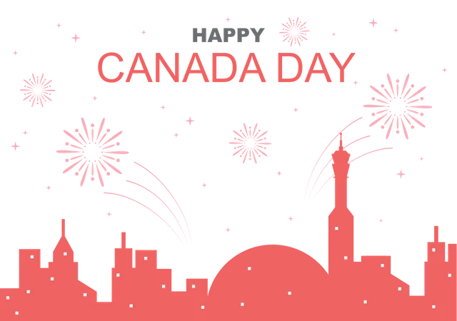 Feuerwerk zum Kanada-Tag  Illustration
