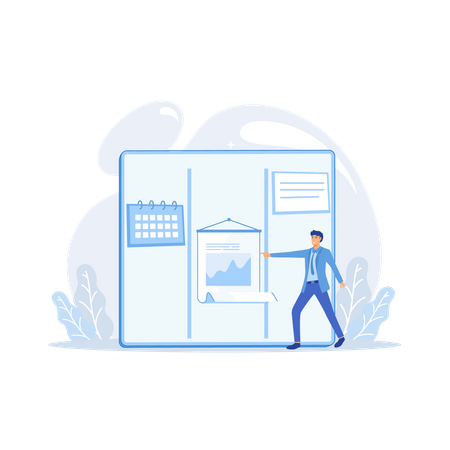 Kanban-Board mit To-Do-Listen  Illustration