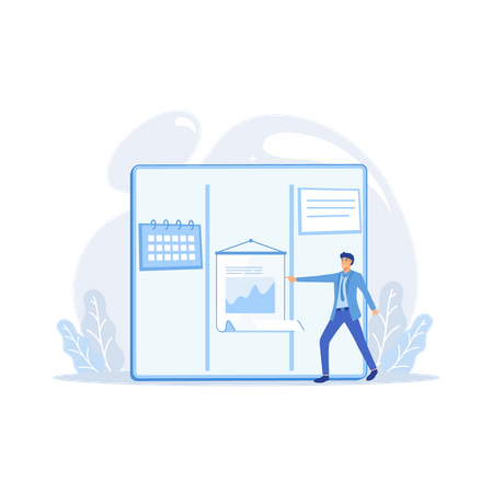 Kanban board with to do lists  Illustration