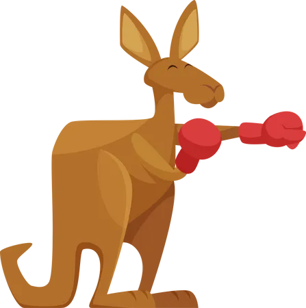 Kangaroo doing boxing Illustration
