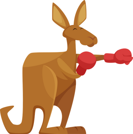 Kangaroo doing boxing  Illustration