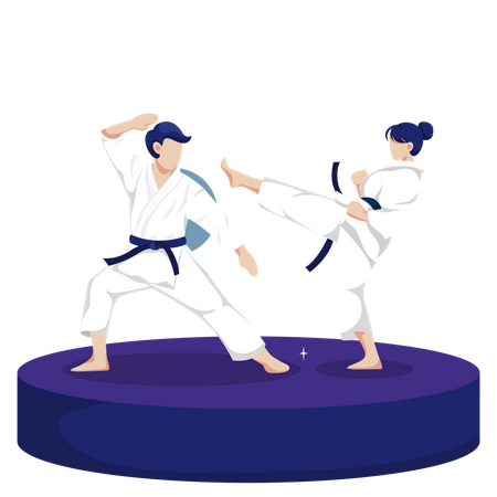 Karate Fight Illustration