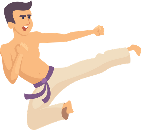 Karate Fight Illustration