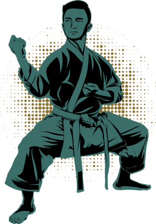 Karate Fighting Club  Illustration