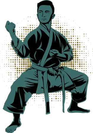 Karate Fighting Club  Illustration