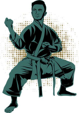 Karate Fighting Club  Illustration