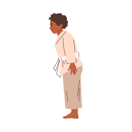 Karate-Junge im Kimono in Bogenposition vor dem Kampf  Illustration
