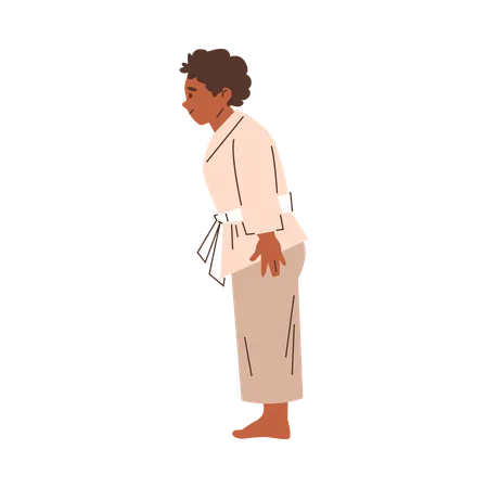 Karate-Junge im Kimono in Bogenposition vor dem Kampf  Illustration