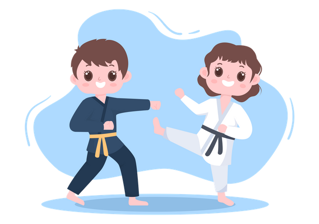Karate Kids Illustration